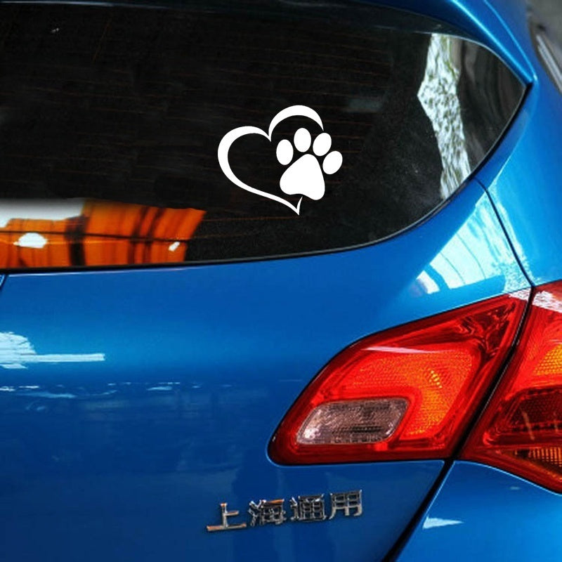 Heart Dog Cat Paw Print Pet Car Window Bumper Sticker Vinyl Decal Removable