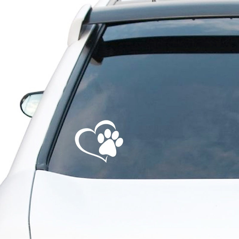 Heart Dog Cat Paw Print Pet Car Window Bumper Sticker Vinyl Decal Removable