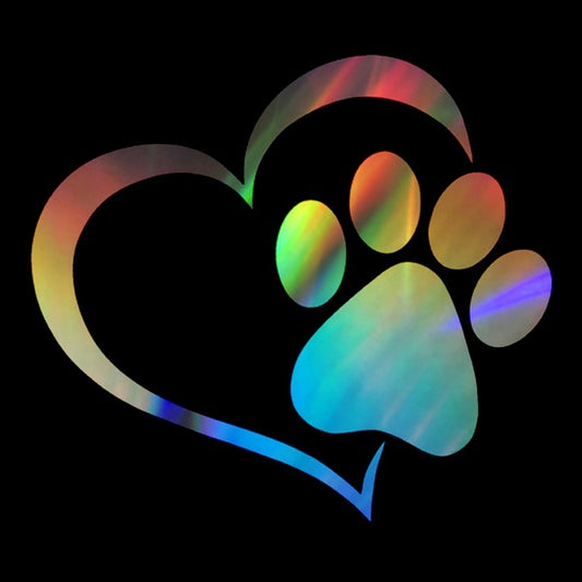 Heart Dog Cat Paw Print Pet Car Window Bumper Sticker Vinyl Decal Removable