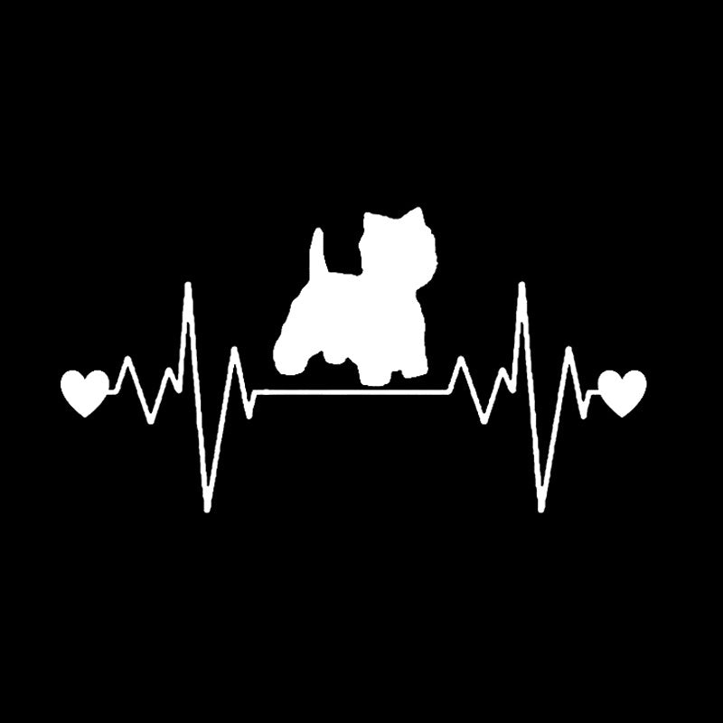 Westie heartbeat lifeline wide car Sticker decal dog west highland