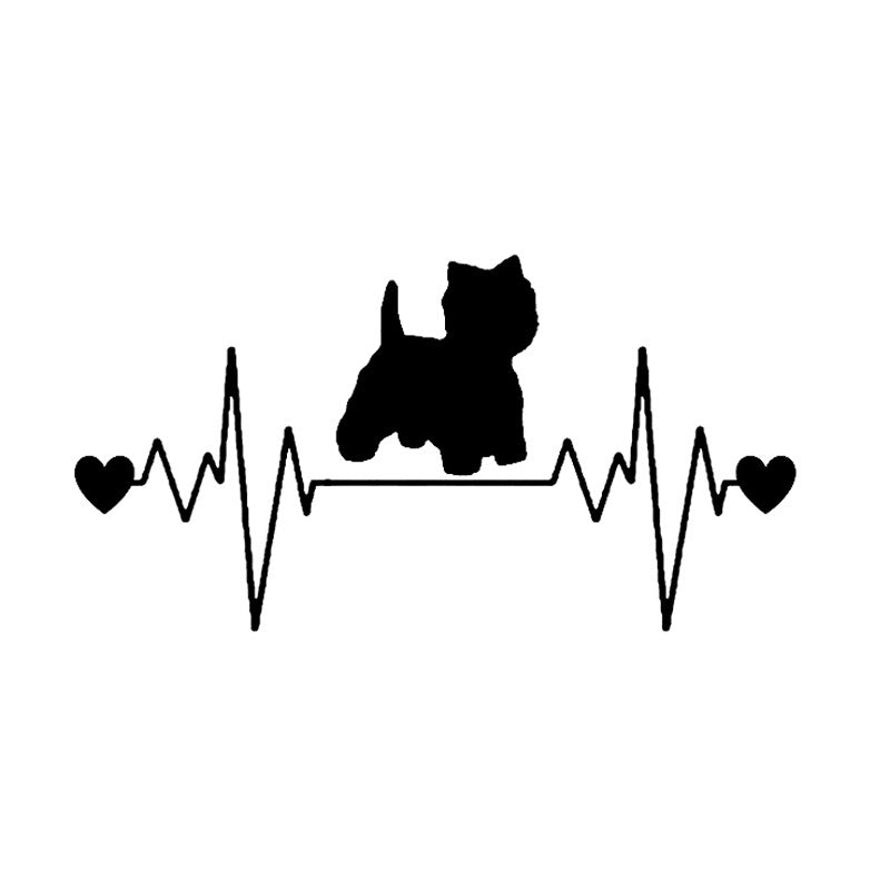 Westie heartbeat lifeline wide car Sticker decal dog west highland
