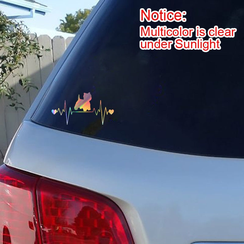 Westie heartbeat lifeline wide car Sticker decal dog west highland