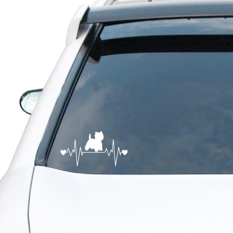 Westie heartbeat lifeline wide car Sticker decal dog west highland