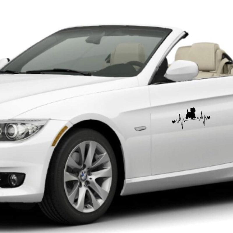 Westie heartbeat lifeline wide car Sticker decal dog west highland