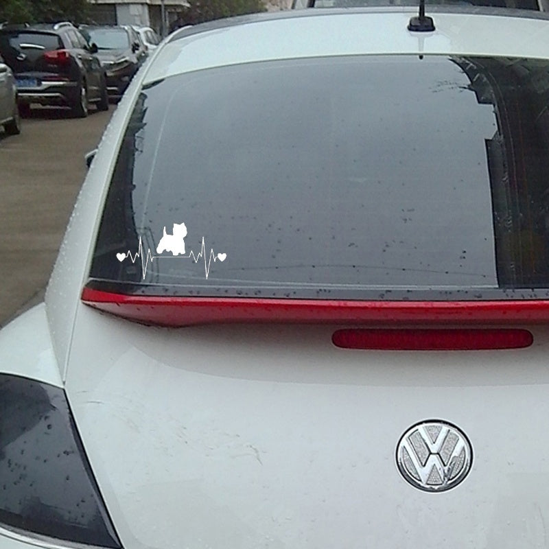 Westie heartbeat lifeline wide car Sticker decal dog west highland