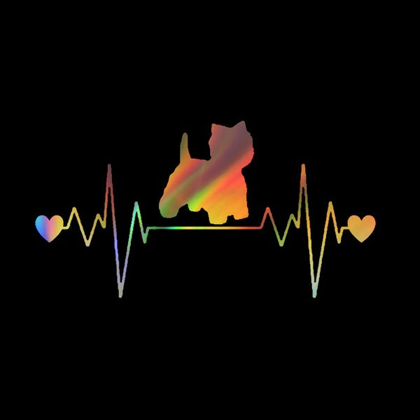 Westie heartbeat lifeline wide car Sticker decal dog west highland