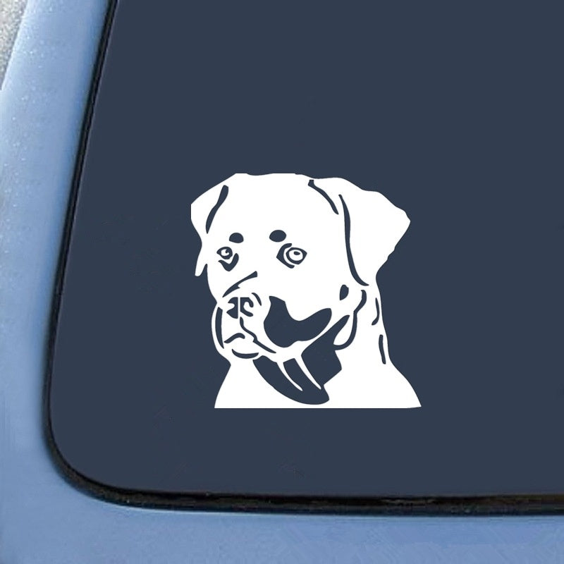 1Pieces 15.2cm*14.8cm Rottweiler Pet Dog Funny Window Decoration Vinyl Decal Accessories Car Sticker