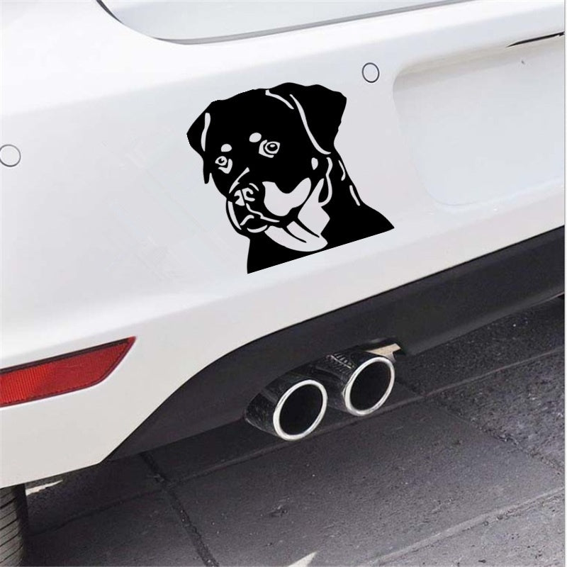 1Pieces 15.2cm*14.8cm Rottweiler Pet Dog Funny Window Decoration Vinyl Decal Accessories Car Sticker