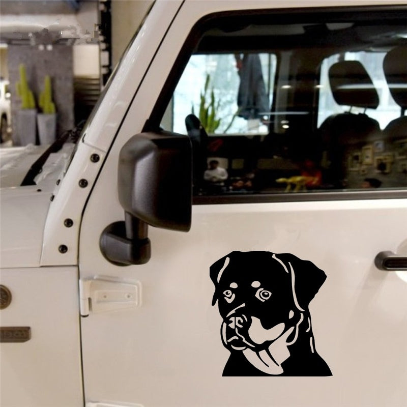 1Pieces 15.2cm*14.8cm Rottweiler Pet Dog Funny Window Decoration Vinyl Decal Accessories Car Sticker