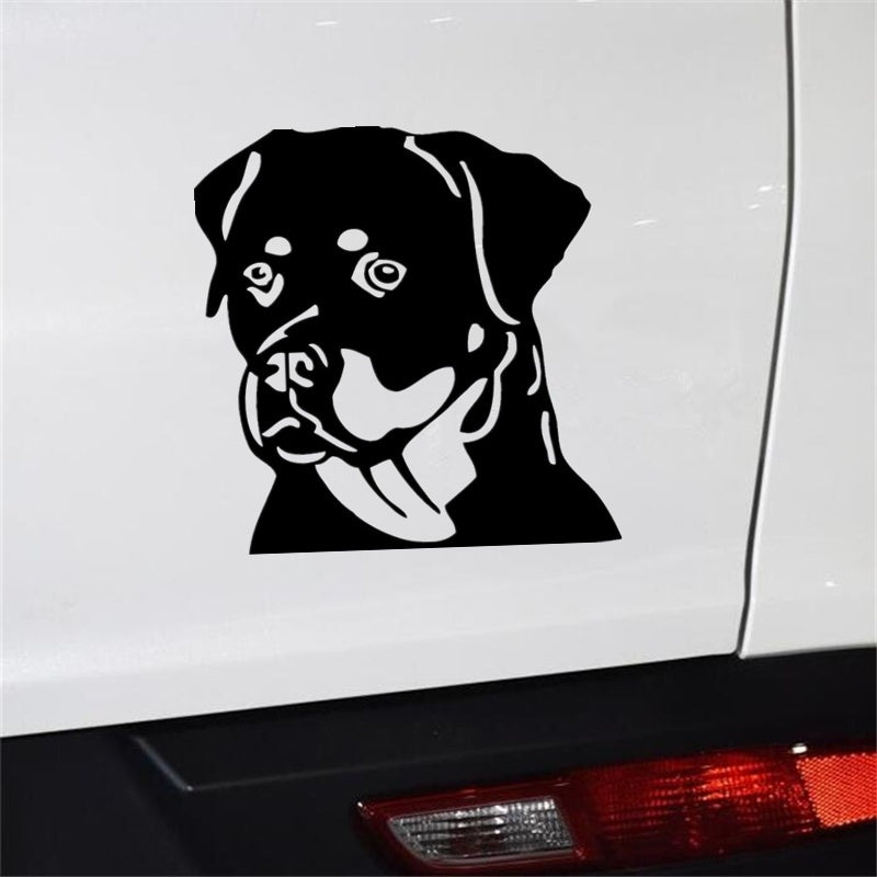 1Pieces 15.2cm*14.8cm Rottweiler Pet Dog Funny Window Decoration Vinyl Decal Accessories Car Sticker