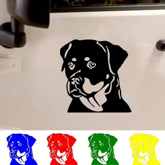 1Pieces 15.2cm*14.8cm Rottweiler Pet Dog Funny Window Decoration Vinyl Decal Accessories Car Sticker