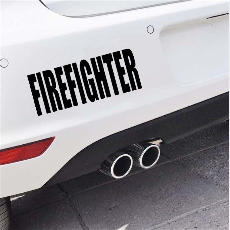 14CM*5.4CM Firefighter Words Vinyl Decals Car Sticker Car Styling Decoration Gifts