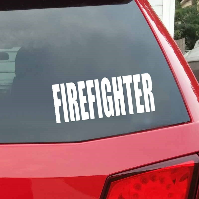 14CM*5.4CM Firefighter Words Vinyl Decals Car Sticker Car Styling Decoration Gifts