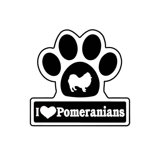 14.5*14.2cm Car Styling Animals Pets Dogs Car Decal \I Love Pomeranian\ Car Sticker Decorative Auto Accessories 6 Colors