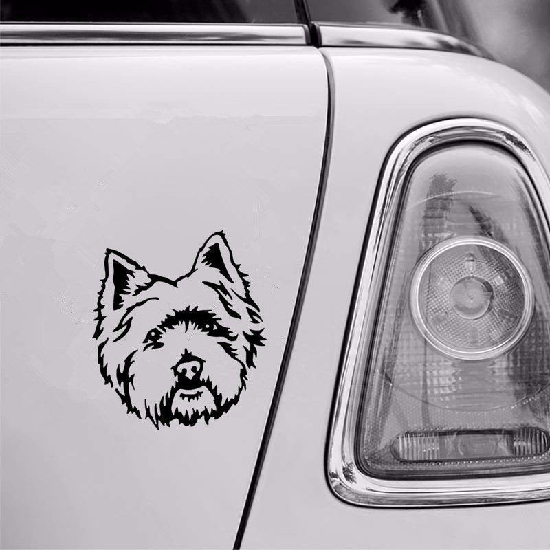 15CM*13.3CM West Highland White Terrier Dog Car Stickers Cute Vinyl Decal Car Styling Decoration 6 Colors