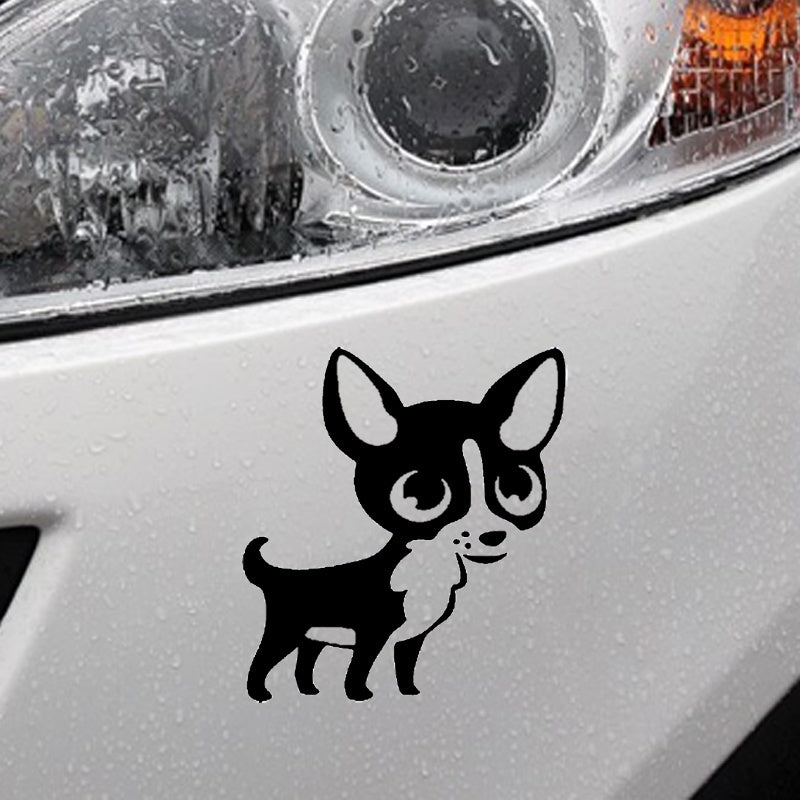 14CM*15.3CM Chihuahua Cute Dog Car Styling Vinyl Car Decal Funny Car Sticker 6 Colors