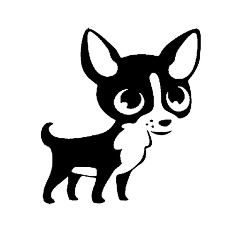 14CM*15.3CM Chihuahua Cute Dog Car Styling Vinyl Car Decal Funny Car Sticker 6 Colors