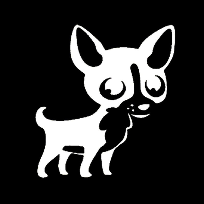 14CM*15.3CM Chihuahua Cute Dog Car Styling Vinyl Car Decal Funny Car Sticker 6 Colors