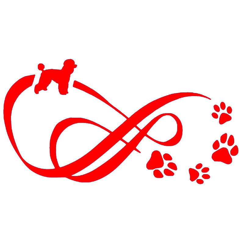 14.5cm*7.7cm Poodle Dog Paw Print Vinyl Decal Car Stickers Car Styling Bumper Decoration 6 Colors