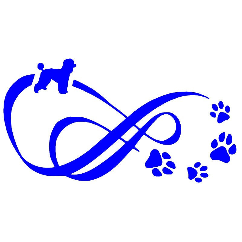 14.5cm*7.7cm Poodle Dog Paw Print Vinyl Decal Car Stickers Car Styling Bumper Decoration 6 Colors