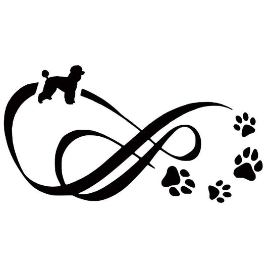 14.5cm*7.7cm Poodle Dog Paw Print Vinyl Decal Car Stickers Car Styling Bumper Decoration 6 Colors