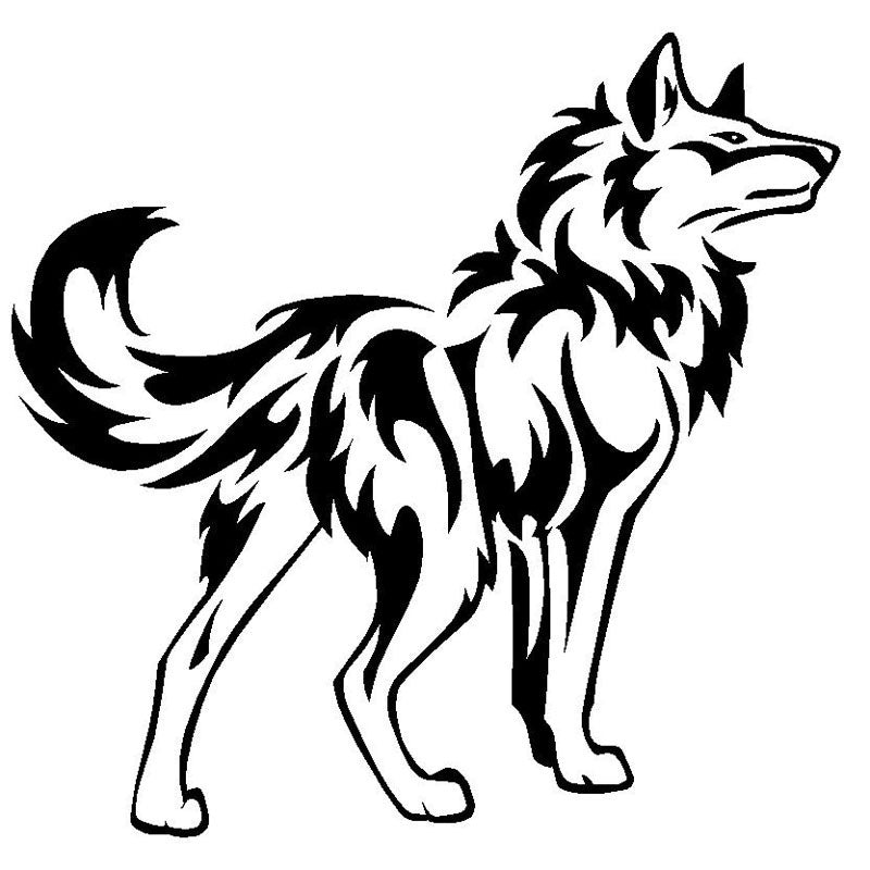 14.4CM*14.1CM Fashion Animal Wolf Car Sticker Vinyl  Car Styling Decals