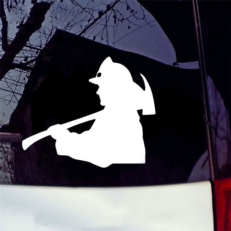 11.5cm*9.6cm Fireman Firefighter Car Sticker Decal  Decorative Auto Accessories Wall Sticker