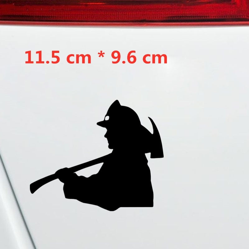 11.5cm*9.6cm Fireman Firefighter Car Sticker Decal  Decorative Auto Accessories Wall Sticker