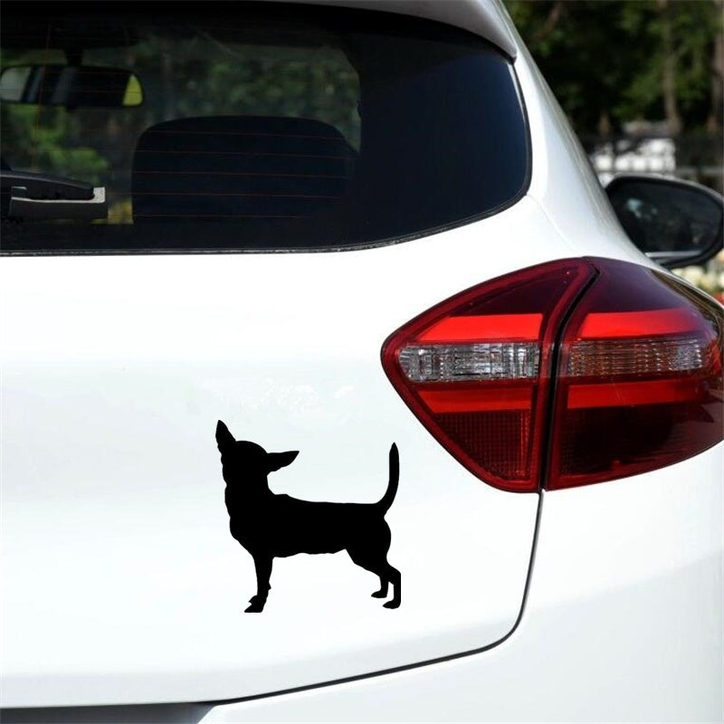11.1cm*11.6cm Car Sticker Chihuahua Dog Cute Animal Window Stickers Personalized Cartoon Vinyl Decal Accessories