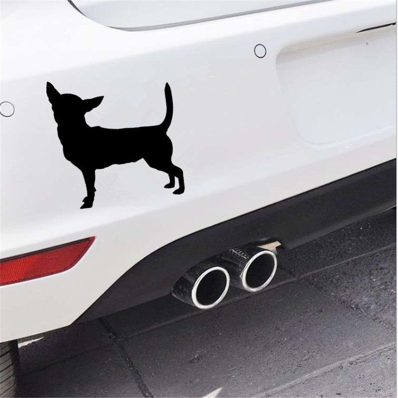 11.1cm*11.6cm Car Sticker Chihuahua Dog Cute Animal Window Stickers Personalized Cartoon Vinyl Decal Accessories