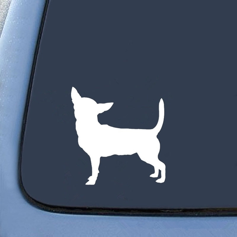 11.1cm*11.6cm Car Sticker Chihuahua Dog Cute Animal Window Stickers Personalized Cartoon Vinyl Decal Accessories