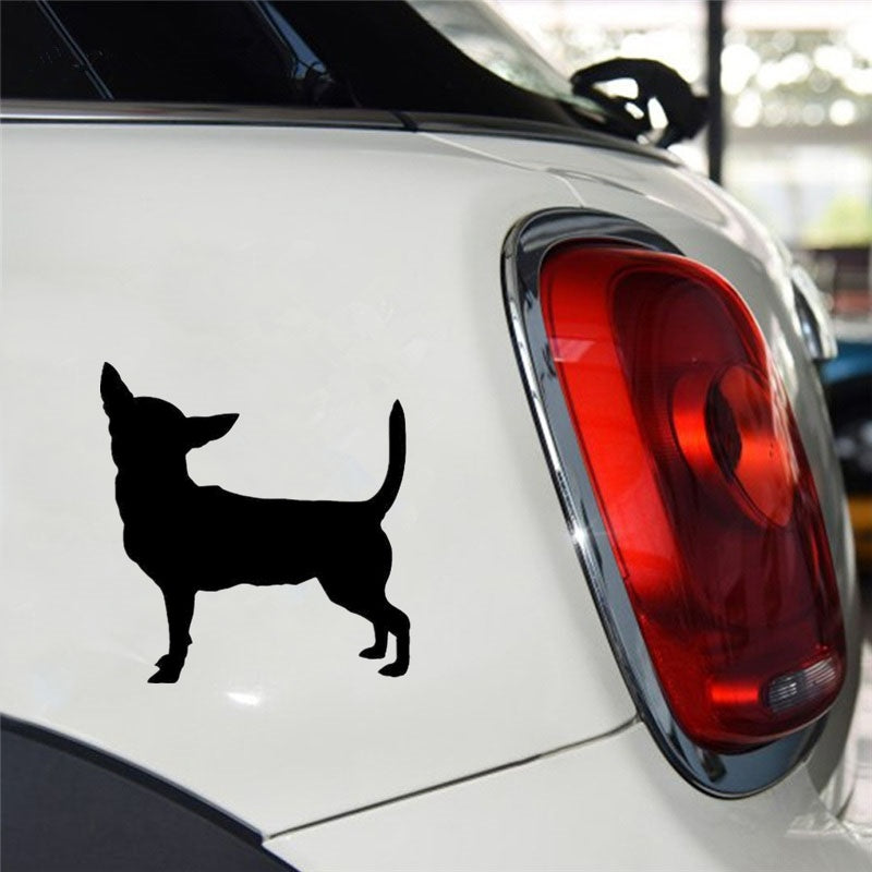 11.1cm*11.6cm Car Sticker Chihuahua Dog Cute Animal Window Stickers Personalized Cartoon Vinyl Decal Accessories