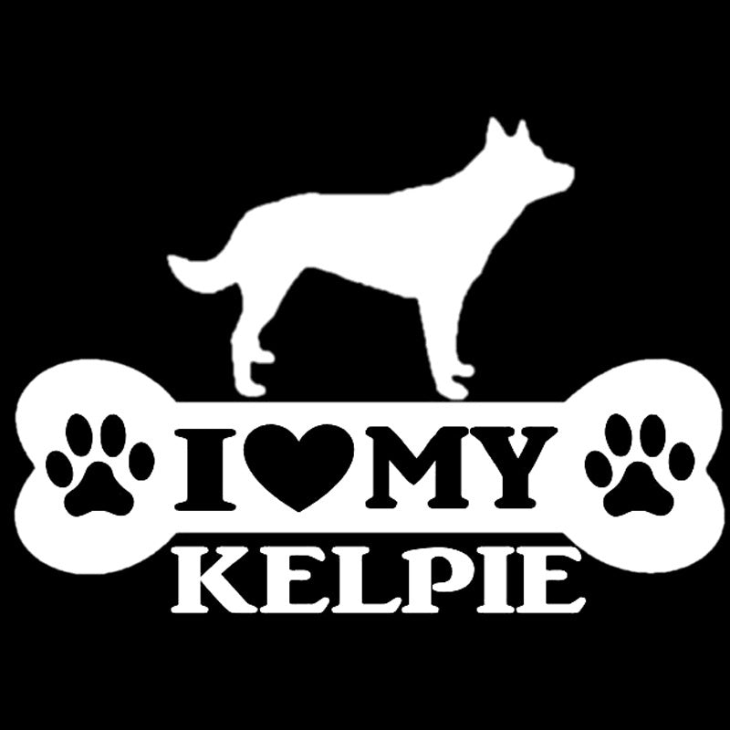 15cm*10.5cm I LOVE MY DOG KELPIE Bone Creative Vinyl Car Sticker Decals 6 Colors
