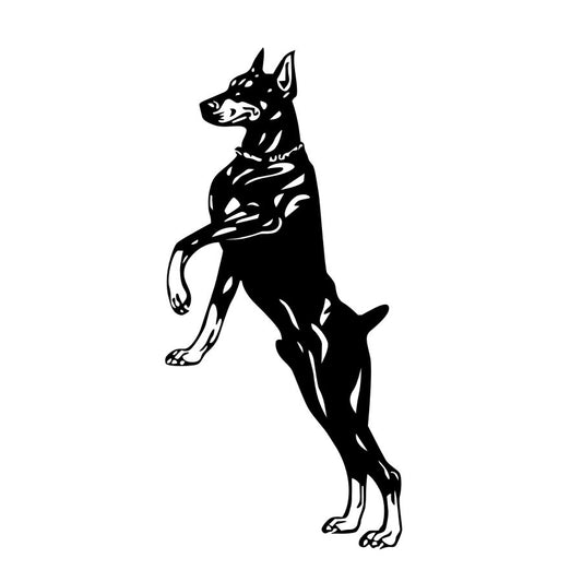 9.3CM*19.7CM Jumping Doberman Dog Animals Vinyl Wall Sticker Removable Art Car Decals 6 Colors