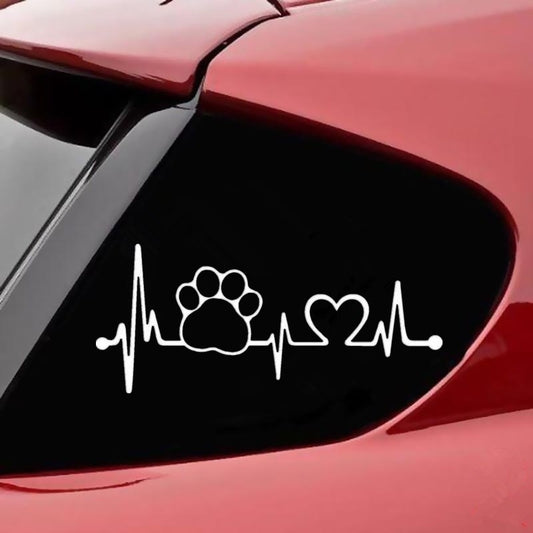 6 Colors Paw Heartbeat Lifeline Monitor Dog Cat Pet Decal Car Sticker Creative Car Accessories (Size:17.8*7.7 Cm)