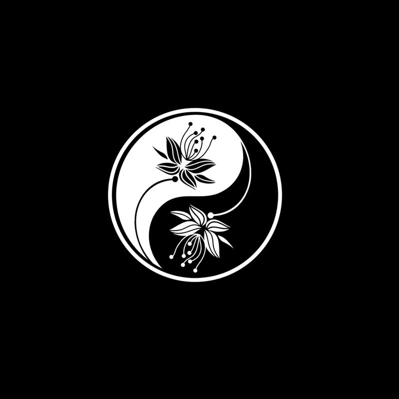 15cm*15cm Beautiful Flowers Yin Yang Vinyl Car Motorcycle Sticker Decal Car Decoration Accessories