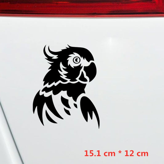 12cm*15.1cm Parrot Car Sticker Vinyl Decal Car Styling Home Decoration Window Sticker
