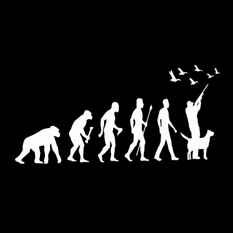 16cm*7.8cm Hunt Evolution Hunter with Dogs Duck Vinyl Decal Accessories Interesting Car-styling Car Sticker