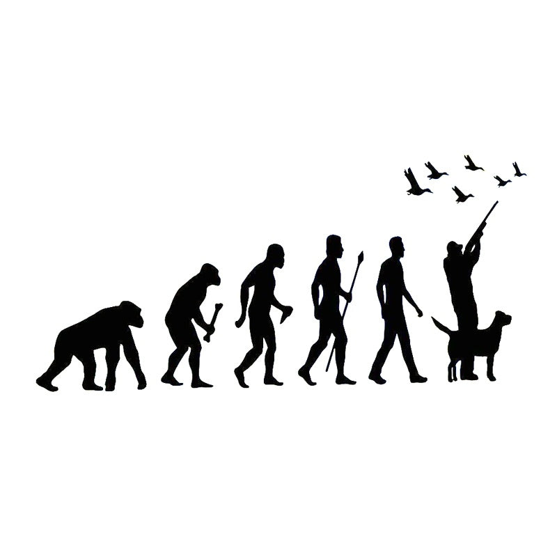 16cm*7.8cm Hunt Evolution Hunter with Dogs Duck Vinyl Decal Accessories Interesting Car-styling Car Sticker