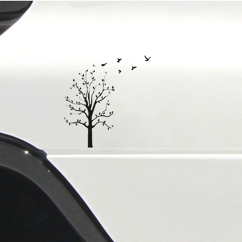 18cm*14.5cm Fashion Sketch Art Tree Car Styling Car Sticker Accessories Vinyl Decal Wall Stickers 6 Colors