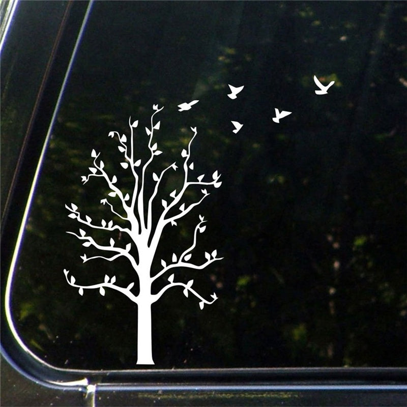 18cm*14.5cm Fashion Sketch Art Tree Car Styling Car Sticker Accessories Vinyl Decal Wall Stickers 6 Colors