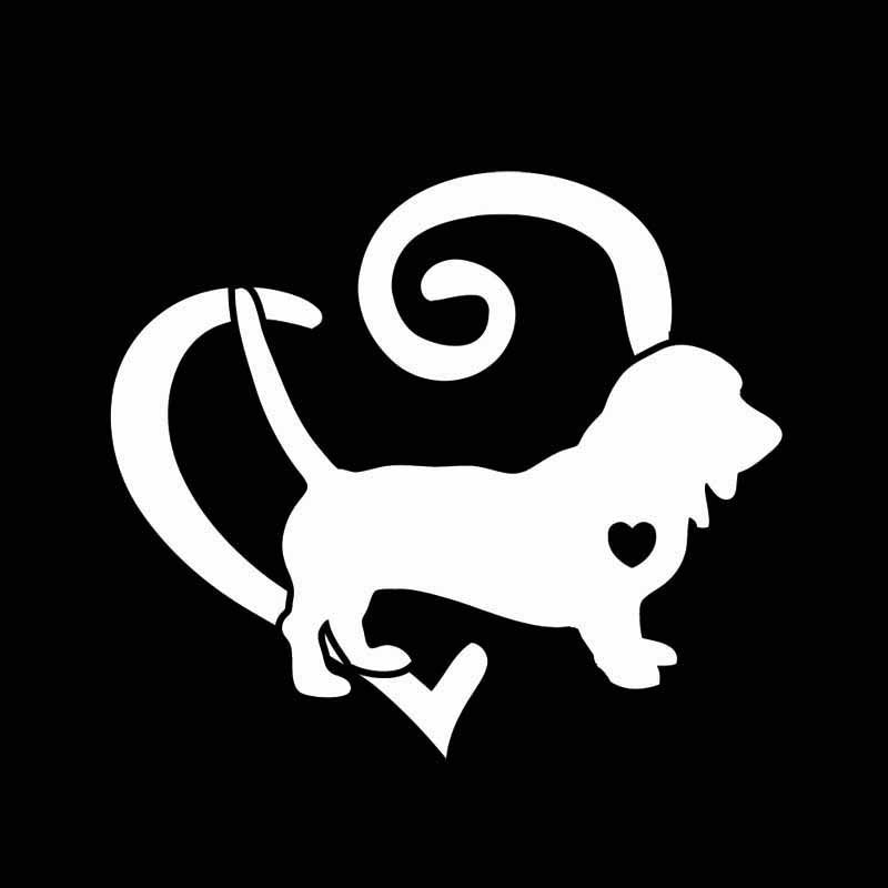 15CM*13.1CM Basset Hound Vinyl Decoration Bumper Window Car Sticker Black/White/Red/Blue/Yellow/Green