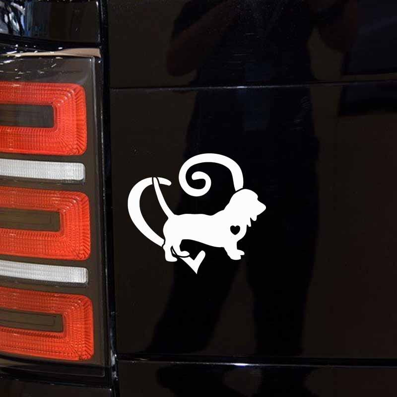15CM*13.1CM Basset Hound Vinyl Decoration Bumper Window Car Sticker Black/White/Red/Blue/Yellow/Green