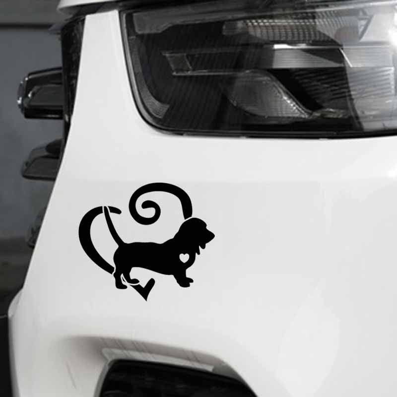 15CM*13.1CM Basset Hound Vinyl Decoration Bumper Window Car Sticker Black/White/Red/Blue/Yellow/Green