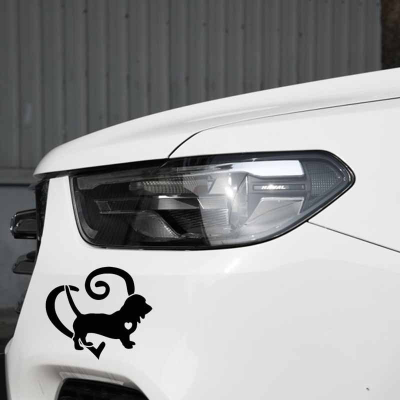 15CM*13.1CM Basset Hound Vinyl Decoration Bumper Window Car Sticker Black/White/Red/Blue/Yellow/Green
