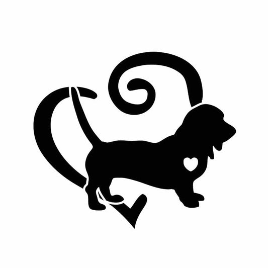 15CM*13.1CM Basset Hound Vinyl Decoration Bumper Window Car Sticker Black/White/Red/Blue/Yellow/Green