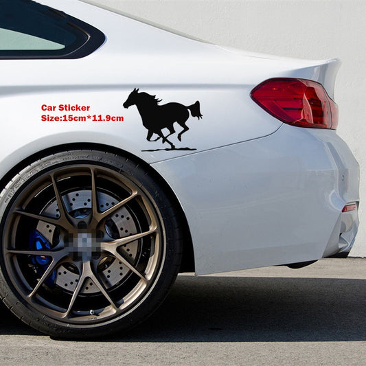 15cm*11.9cm Fashion Animal Vinyl Car Sticker Running Horse Pattern Car Styling Door Decal Decor 6 Colors