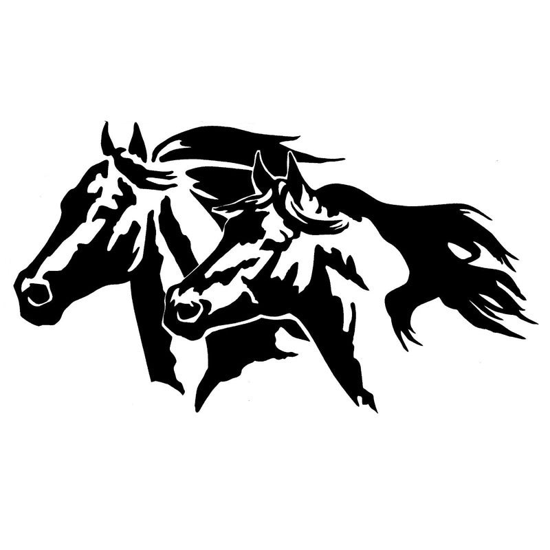 15.5cm*8.6cm Fashion Horse Head Car Sticker Vinyl Car-Styling Car Window Stickers Decals