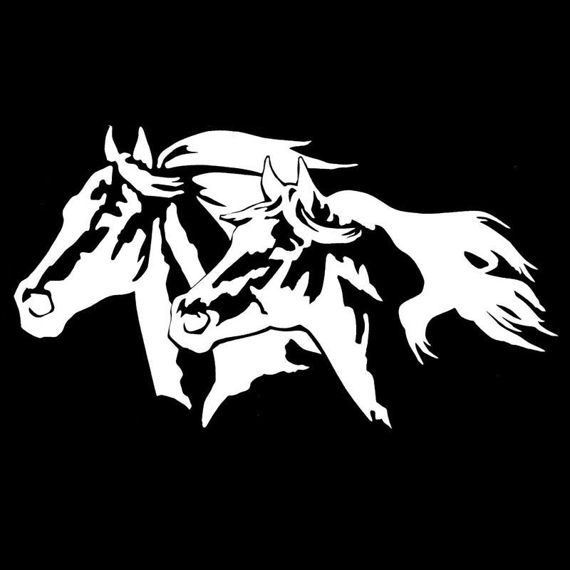 15.5cm*8.6cm Fashion Horse Head Car Sticker Vinyl Car-Styling Car Window Stickers Decals