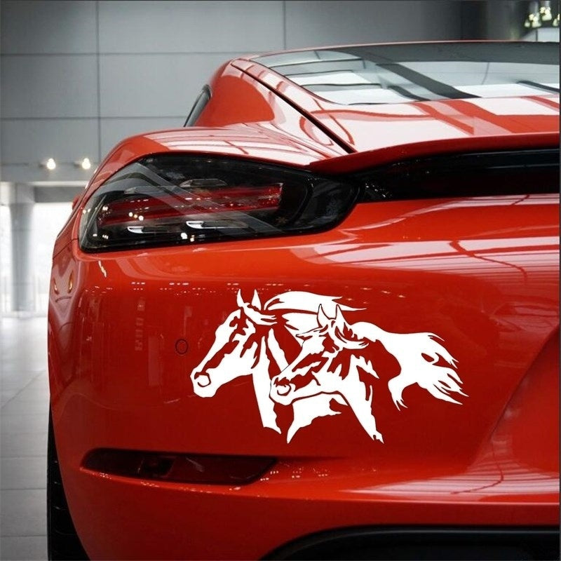15.5cm*8.6cm Fashion Horse Head Car Sticker Vinyl Car-Styling Car Window Stickers Decals